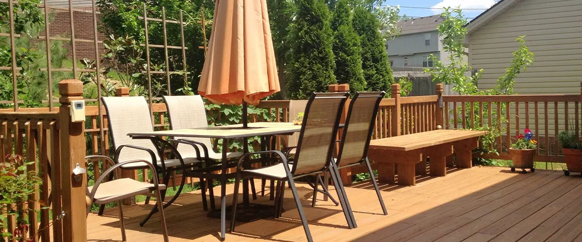 wooden deck in the sun